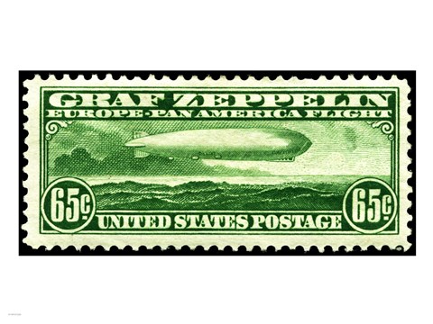 Framed Graf Zeppelin Stamp Print