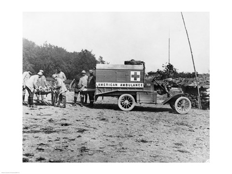 Framed Ambulance During World War I Print