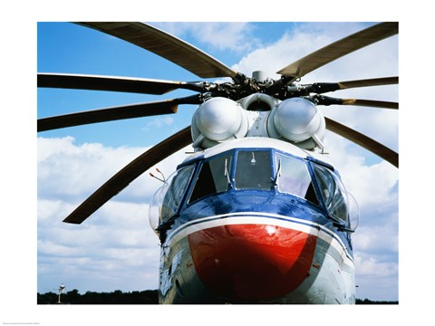 Framed Front view of a helicopter Print