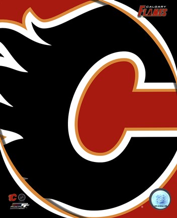 Framed Calgary Flames 2011 Team Logo Print