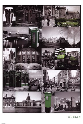 Framed Dublin (Collage) Print