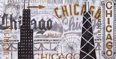 Framed Hey Chicago Vintage Print