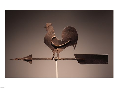 Framed Rooster Weathervane Print