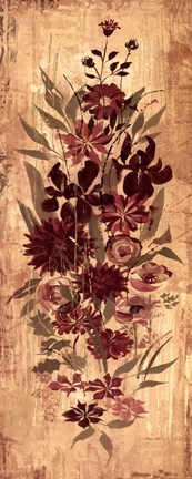 Framed Floral Frenzy Burgundy II Print