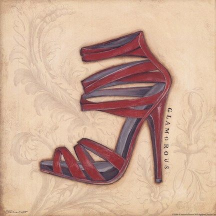 Framed Glamorous Red Heel Print