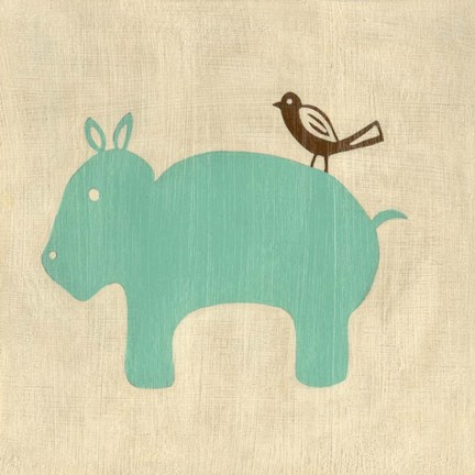 Framed Best Friends- Hippo Print