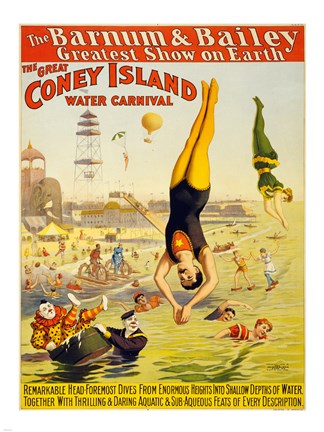 Framed Barnum &amp; Bailey Coney Island Water Carnival Print