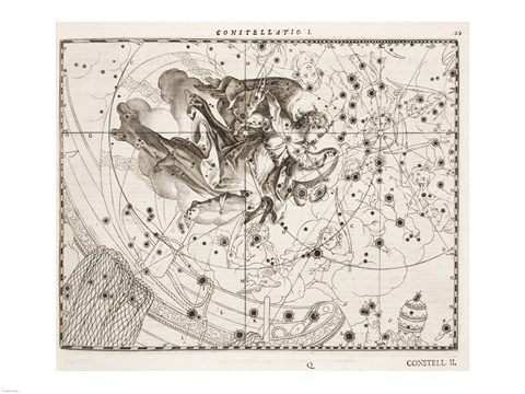 Framed Constellation  Saint Michael Print