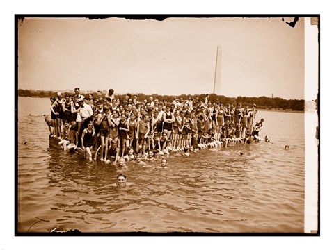Framed Hawaiian Swimmers at Potomac Tidal Basin Print