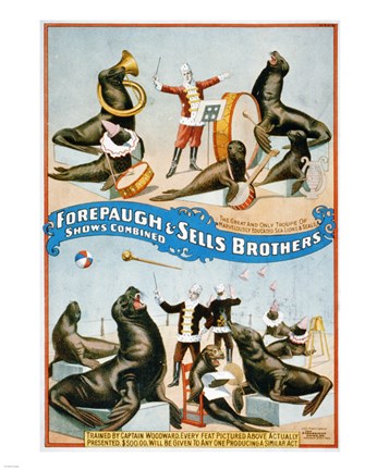 Framed Forepaugh &amp; Sells Brothers Print