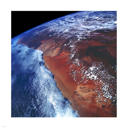 Framed Coastal Namibia photographed from the Space Shuttle Columbia Print