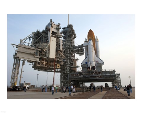 Framed Payload Canister and Atlantis at Pad Print