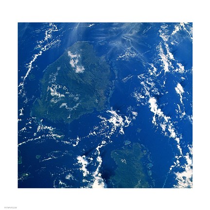 Framed Reef Base as seen from space taken by Atlantis Print
