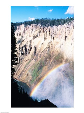 Framed Rainbow over a canyon, Grand Canyon, Yellowstone National Park, Wyoming, USA Print