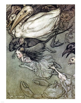 Framed Alice in Wonderland, The Pool of Tears Print