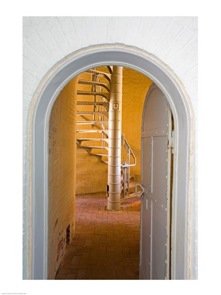 Framed Spiral Stairs in Absecon Lighthouse Museum, Atlantic County, Atlantic City, New Jersey, USA Print