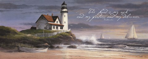 Framed Lighthouse - Dusk  (verse) Print
