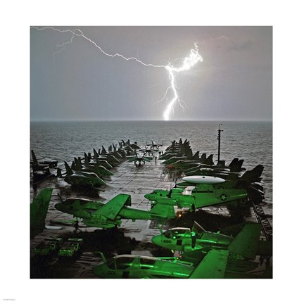 Framed USS Lincoln Lightning Print