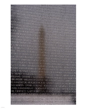 Framed Vietnam Veterans Memorial in Washington DC Print