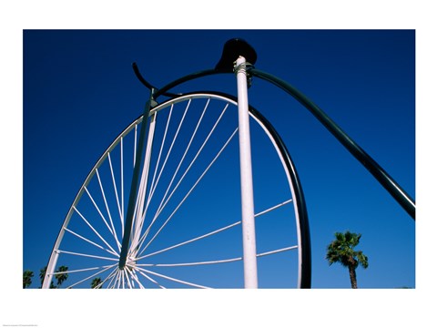 Framed Close-up of a Penny farthing bicycle, Santa Barbara, California, USA Print