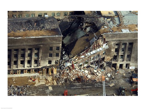 Framed Pentagon Attack Aftermath Damage September 2001 Washington, D.C. USA Print