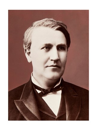 Framed Thomas Edison c1882 Print