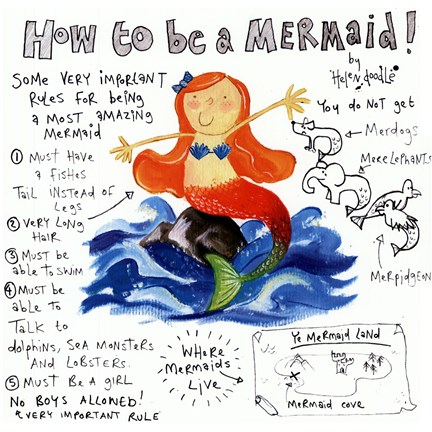 Framed How to be a Mermaid Print