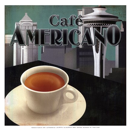 Framed Cafe Americano - mini Print