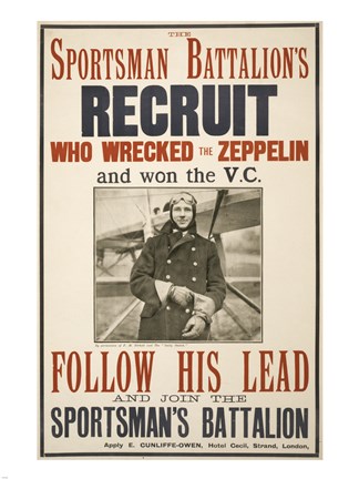 Framed Sportsman Battalion&#39;s Recruit Poster Print