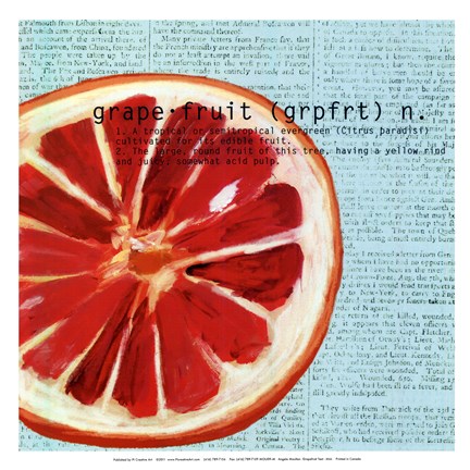 Framed Grapefruit text - mini Print