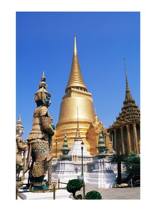 Framed Stupas at theTemple of the Emerald Buddha, Bangkok, Thailand Print