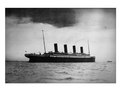 Framed Titanic at Sea Print