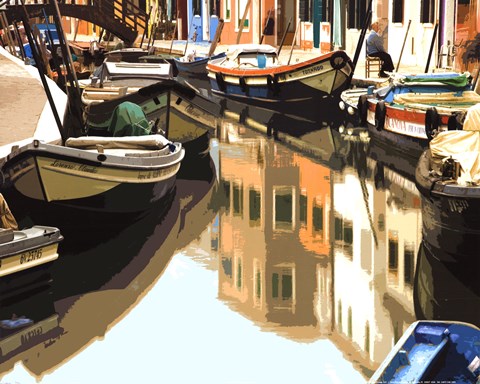 Framed Burano Boats Print