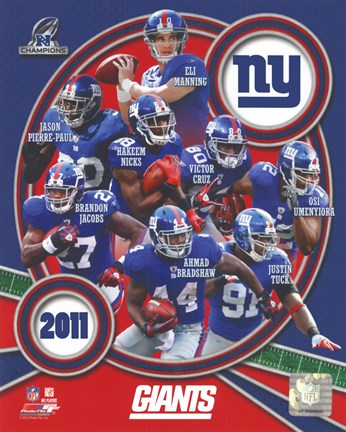 Framed New York Giants 2011 NFC Champions Team Composite Print
