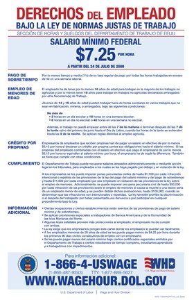 Framed Minimum Wage Spanish Version 2012 Print