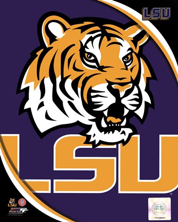 Framed Louisiana State University Tigers Team Logo Print