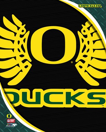 Framed University of Oregon Ducks Team Logo Print