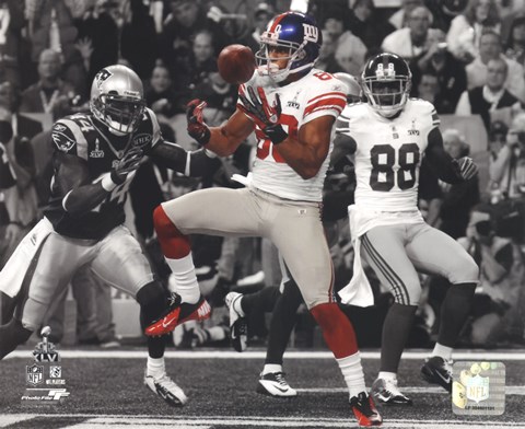 Framed Victor Cruz Touchdown Catch Spotlight Super Bowl XLVI Print