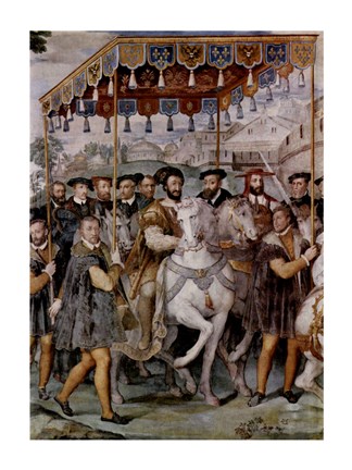 Framed Solemn Entrance of Emperor Charles V, Francis I of France Print