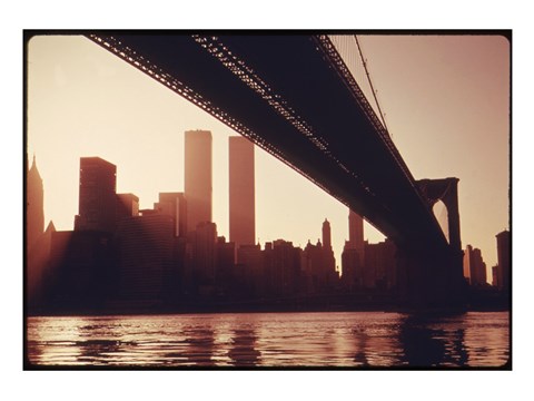 Framed Brooklyn Bridge Across the East River Print