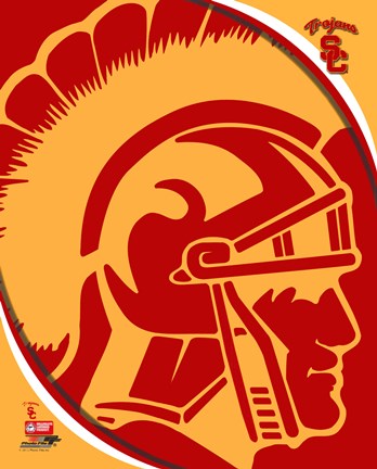 Framed University of Southern California Trojans Team Logo Print