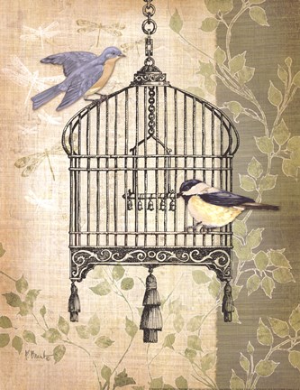Framed Botanical Birdcage II Print