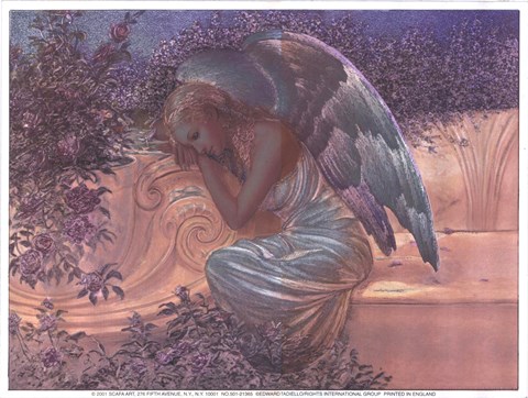 Framed Angel at Rest - foil Print