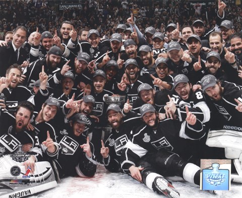 Framed Los Angeles Kings Team Celebration on ice after Winning Game 6 of the 2012 Stanley Cup Finals Print