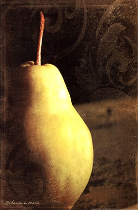 Framed Vintage Pear I Print