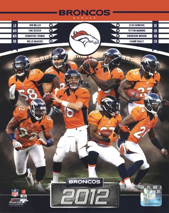 Framed Denver Broncos 2012 Team Composite Print