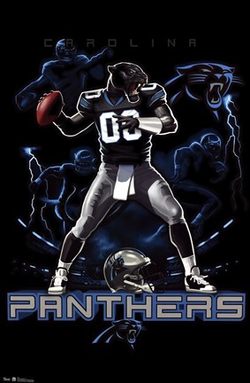 Framed Panthers Quarterback 12 Print