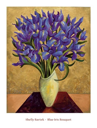 Framed Blue Iris Bouquet Print