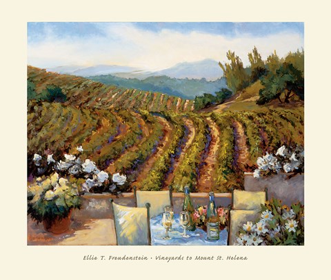 Framed Vineyards to Mount St. Helena Print