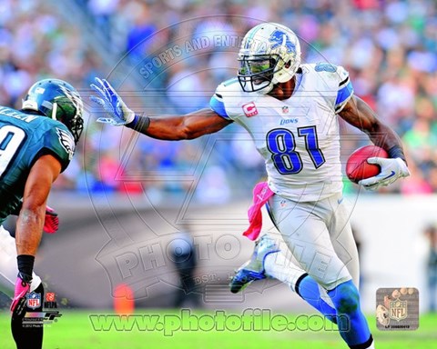 Framed Calvin Johnson 2012 Action Print